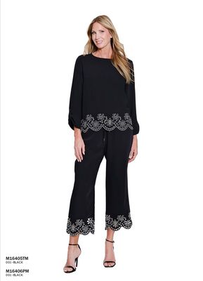 Black Wide Leg Crop Pant