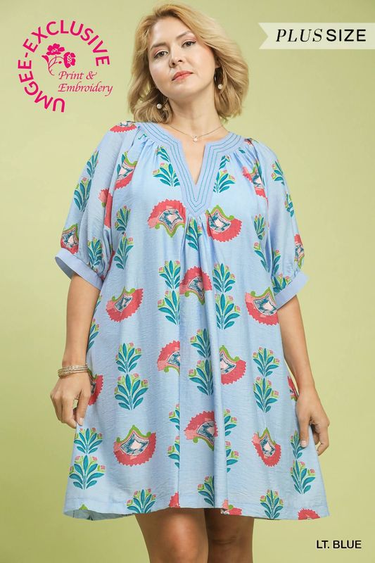 Petals &amp; Powder Blue Dress