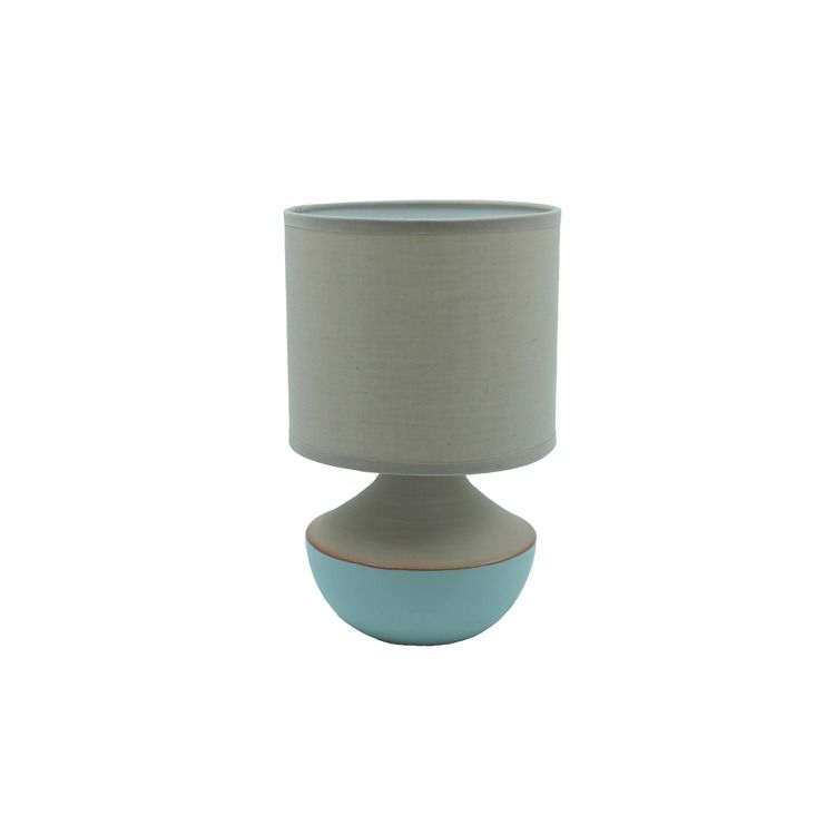 HM0233-Stoneware Table Lamp w Linen Shade