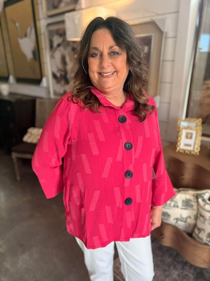 Candy Pink Bttn Jacket &amp; Tank