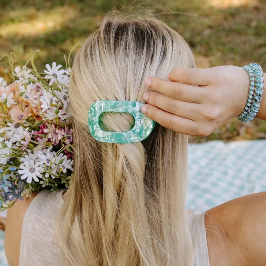 Flat Round Hair Clip Small Spring Splash
