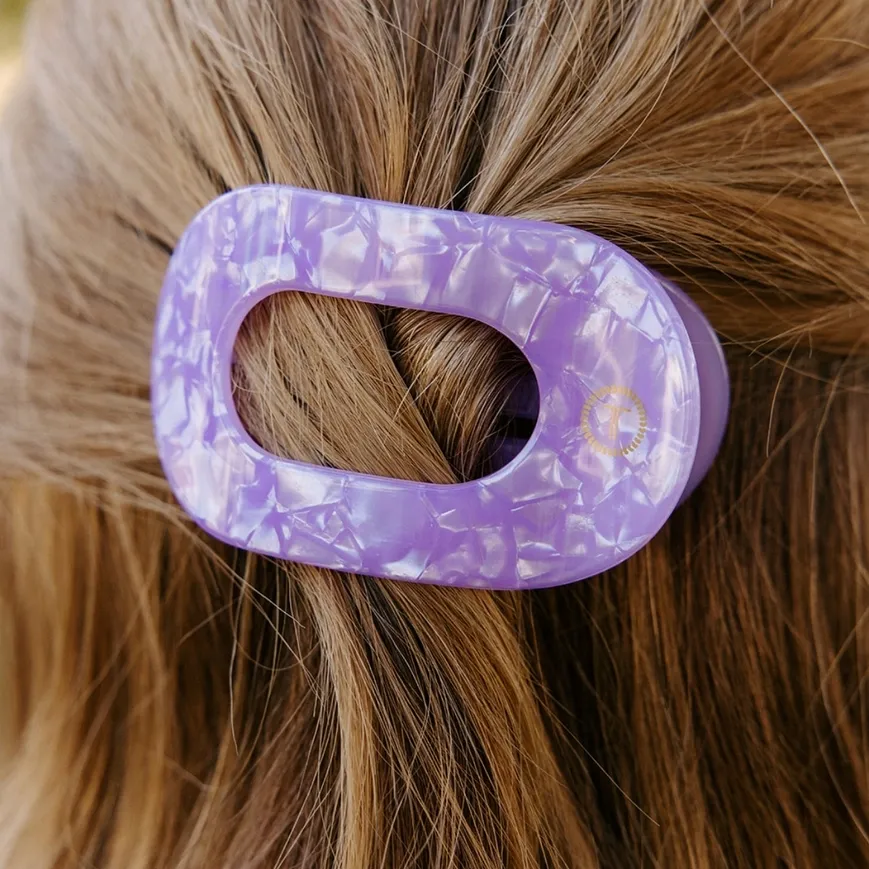 Flat Round Hair Clip Medium Lavender Mist