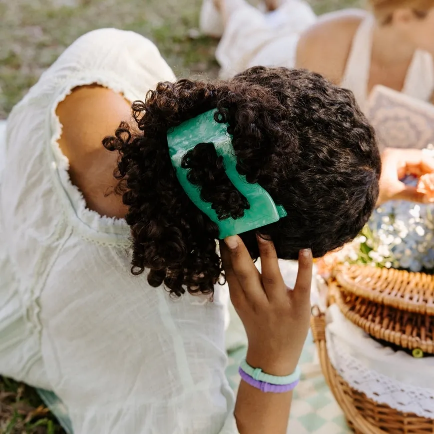 Flat Rectangle Hair Clip Large Spring Splash