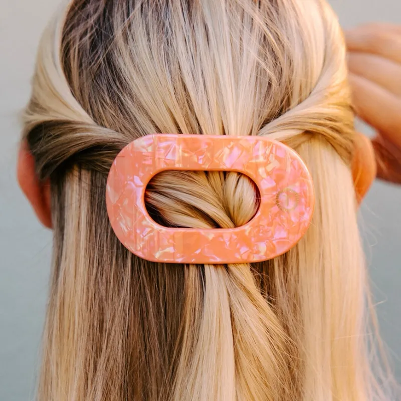 Flat Round Hair Clip Medium Dreamsicle