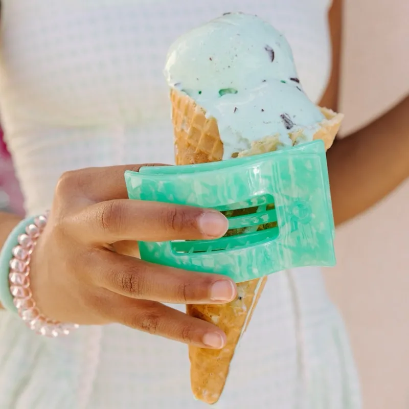 Flat Rectangle Hair Clip Small Spring Splash