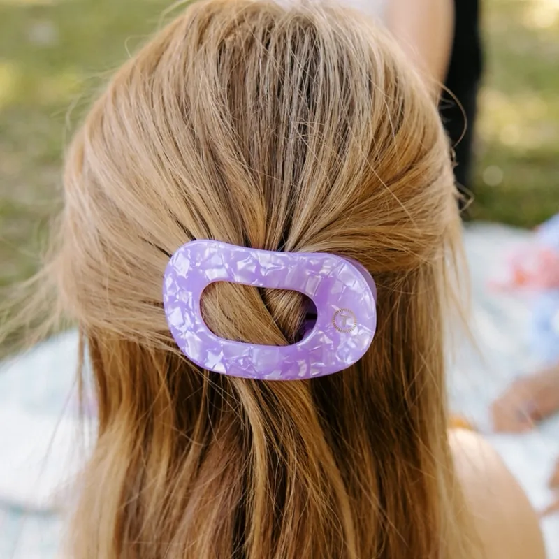 Flat Round Hair Clip Small Lavender Mist