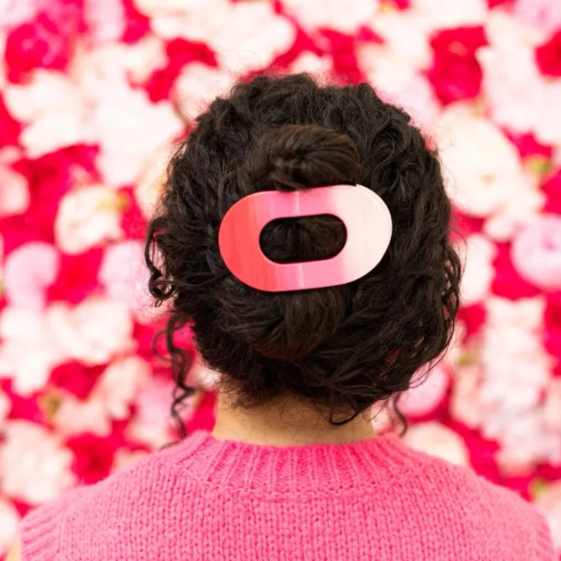 Flat Round Hair Clip Large Kiss &amp; Tell