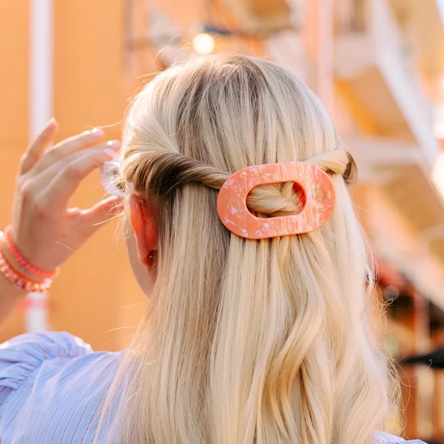 Flat Round Hair Clip Small Dreamsicle