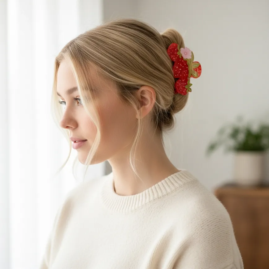 Shape Up Claw Clip-Strawberry Patch