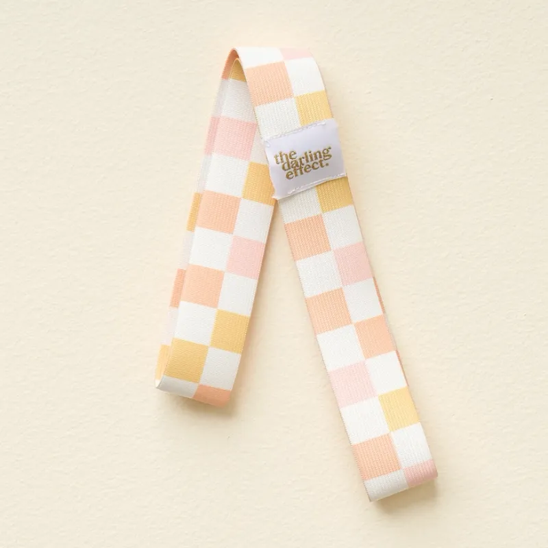 Stay-Put Towel Band-Check Peach