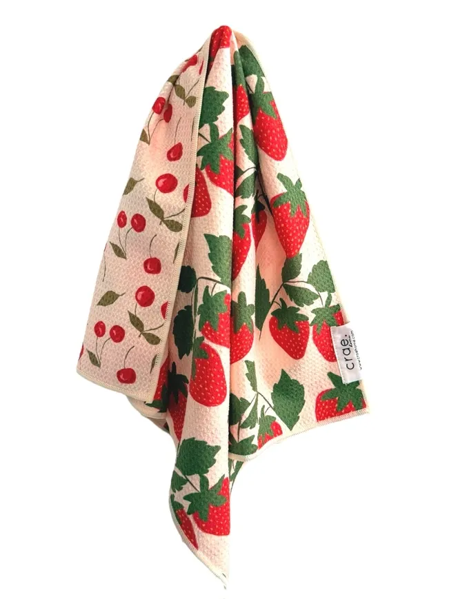 Berries &amp; Cherries Reversible Hand Towel
