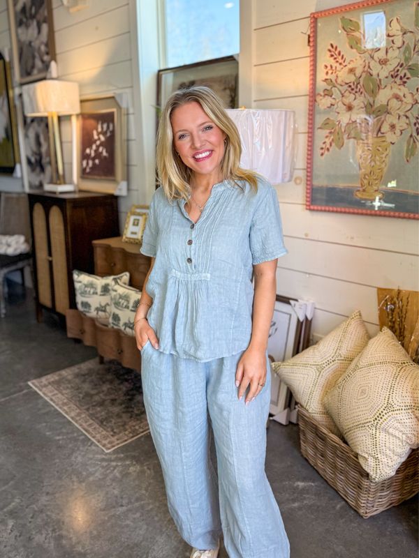 VG Cloud Blue Linen Pants