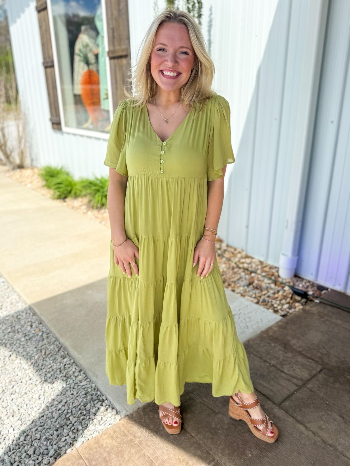 RD Smocked Floral Square Neck Maxi