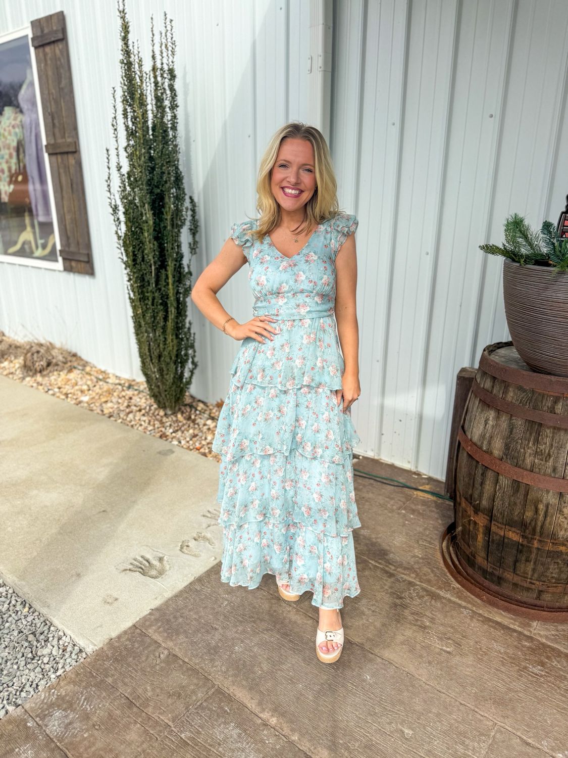 RD Teired Chiffon Floral Dress