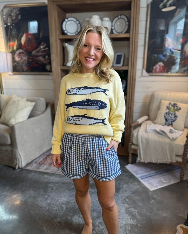 CH Country Charm Gingham Short-Blue/Ivory