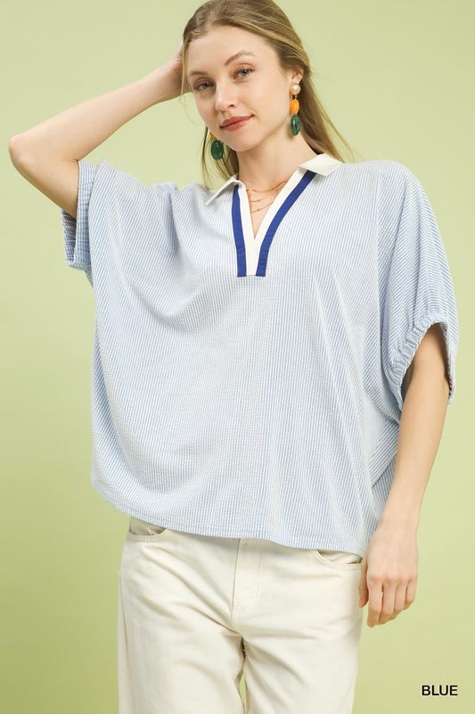 CH Laid Back Luxe Top-Blue