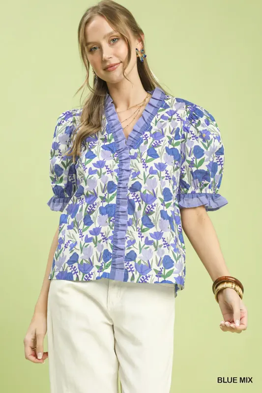 CH Petals In The Blue Breeze Top