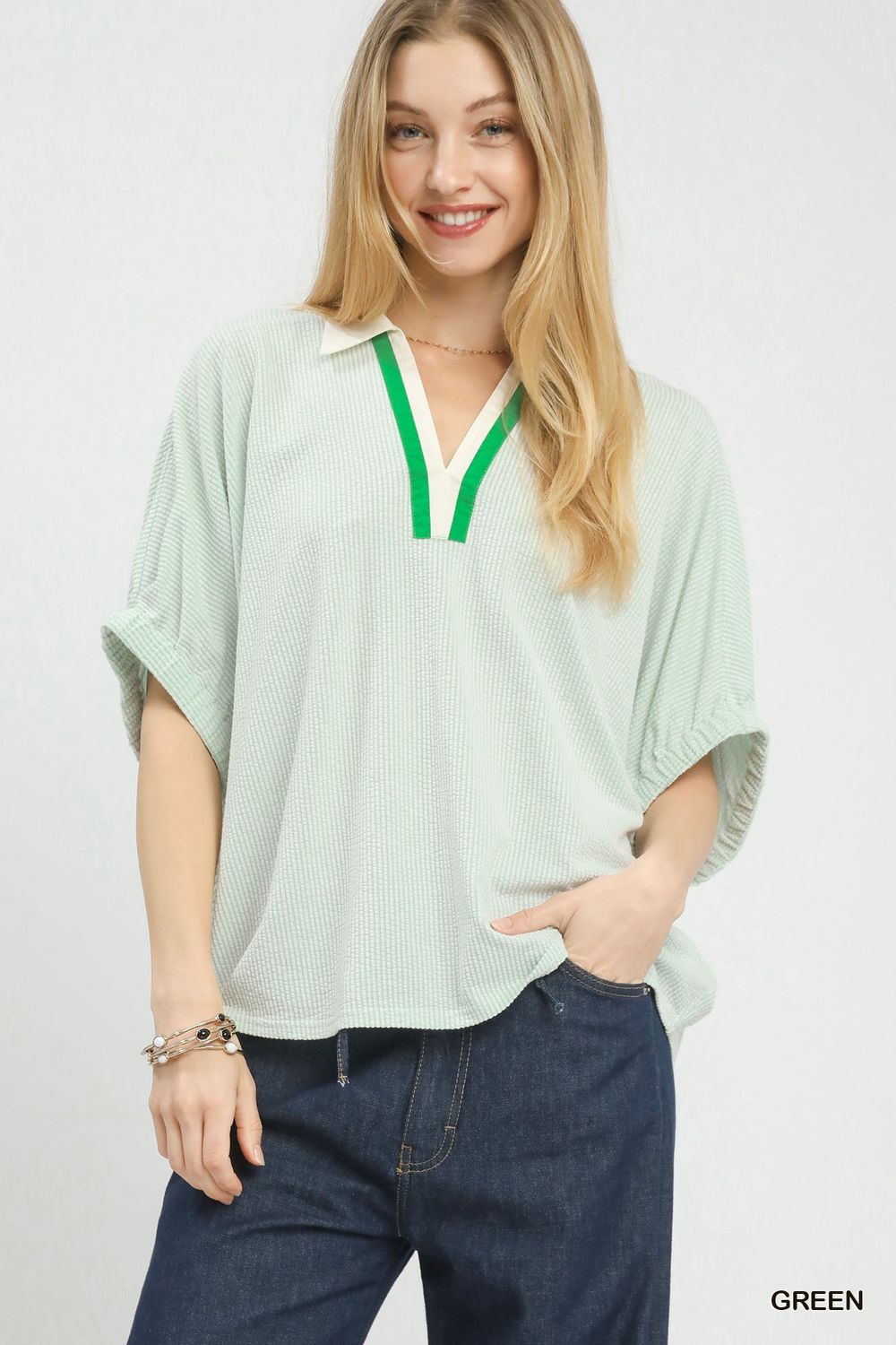CH Laid Back Luxe Top-Green