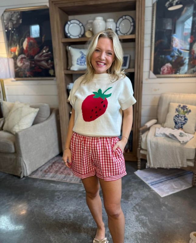 CH Country Charm Gingham Short-Red/Ivory