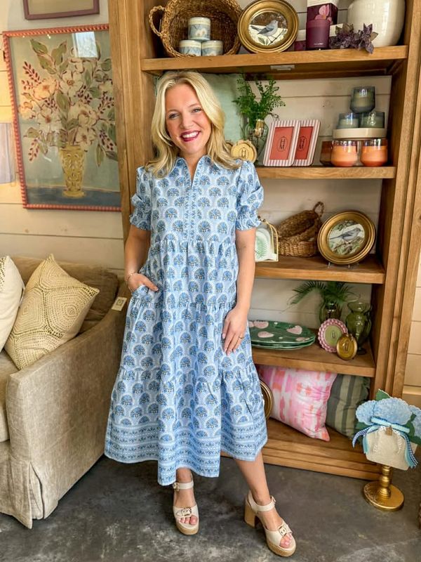 Molly Sunshower Flora Blue Dress