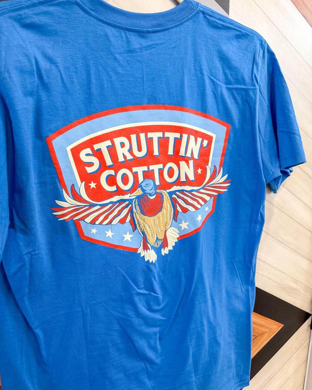 Patriotic Mallard Tee-Nautical Blue