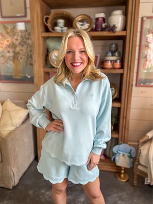 VG Scalloped Top-Blue