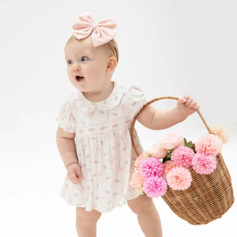 CH Dainty Buds &amp; Bows Smocked Dress Set