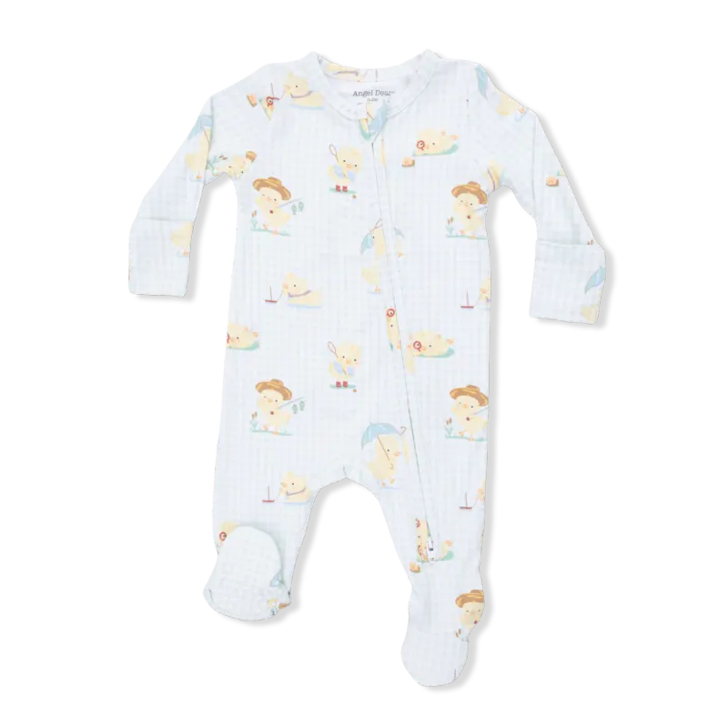 CH Vintage Spring Ducklings Zipper Footie