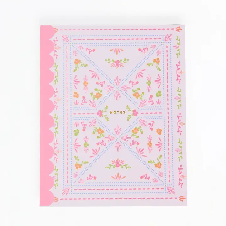 Floral Stitch Scallop Notebook