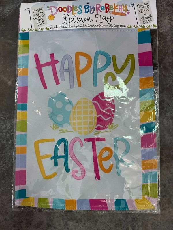 Happy Easter Colorful Eggs Garden Flag