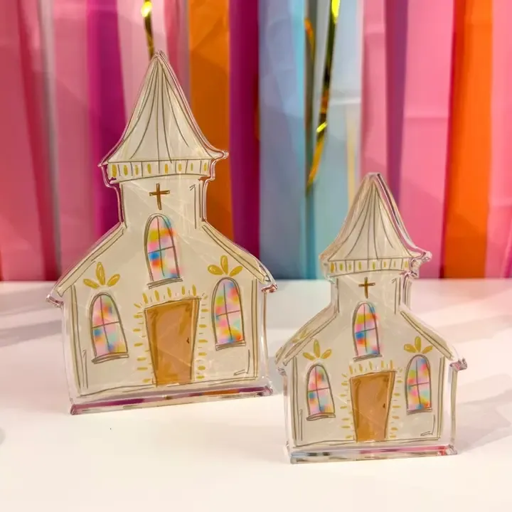Whimsy Church Acrylic Shelf Sitter Lg