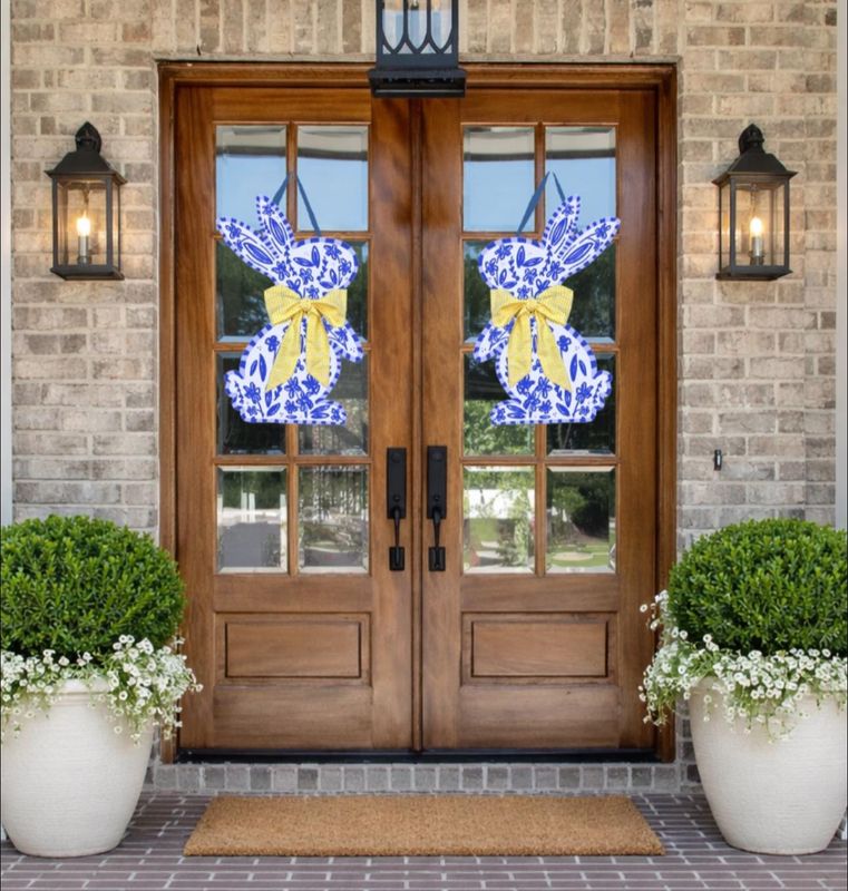 Right Blue Bunny Door Hanger