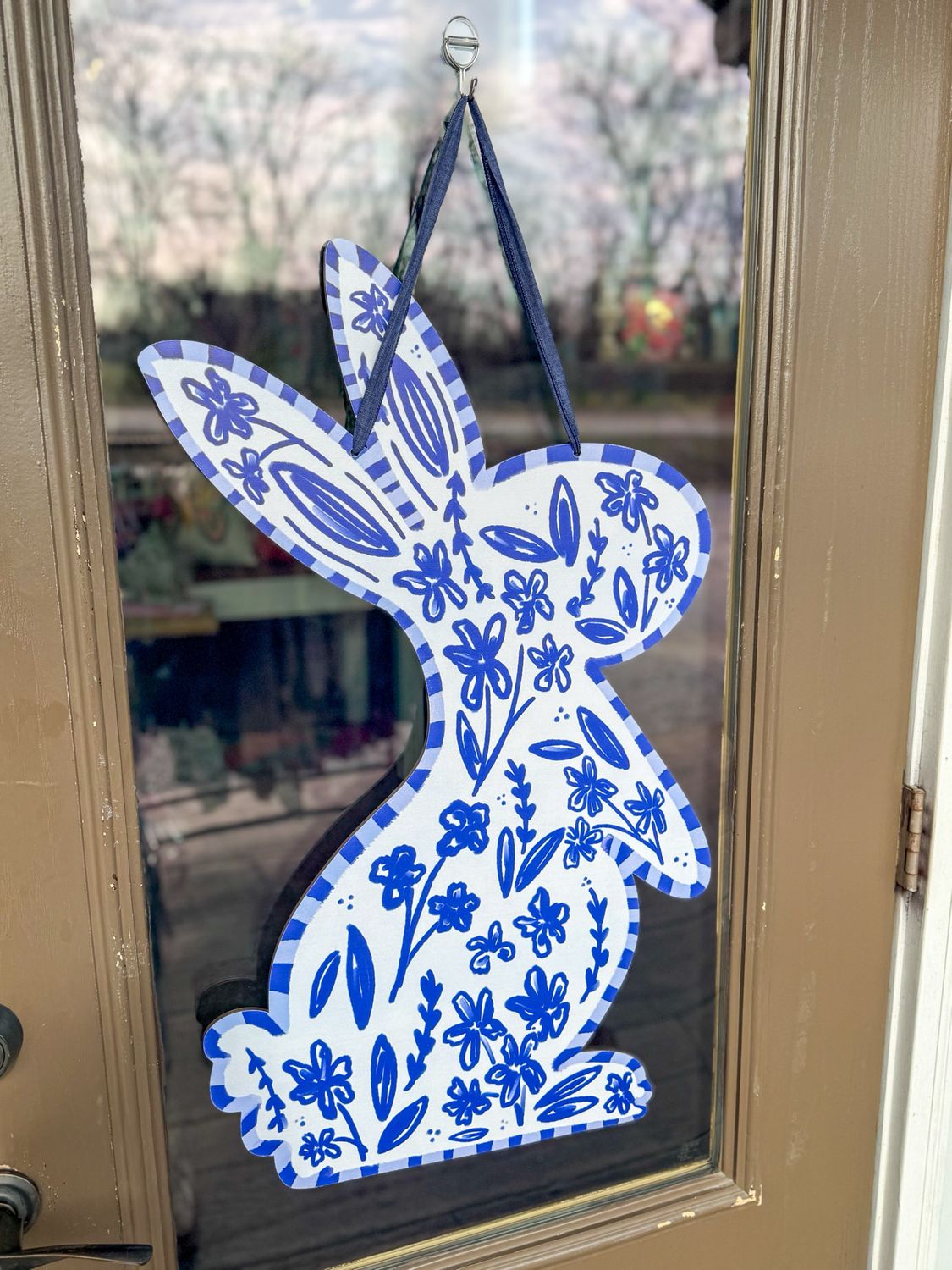 Left Blue Bunny Door Hanger