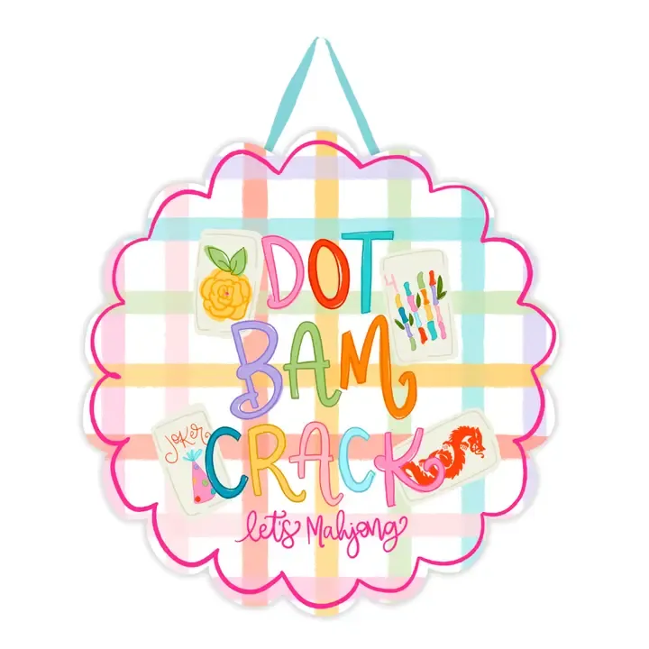 Dot Bam Crack Mahjong Door Hanger