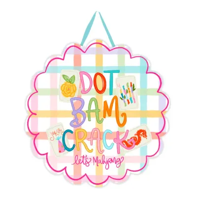 Dot Bam Crack Mahjong Door Hanger