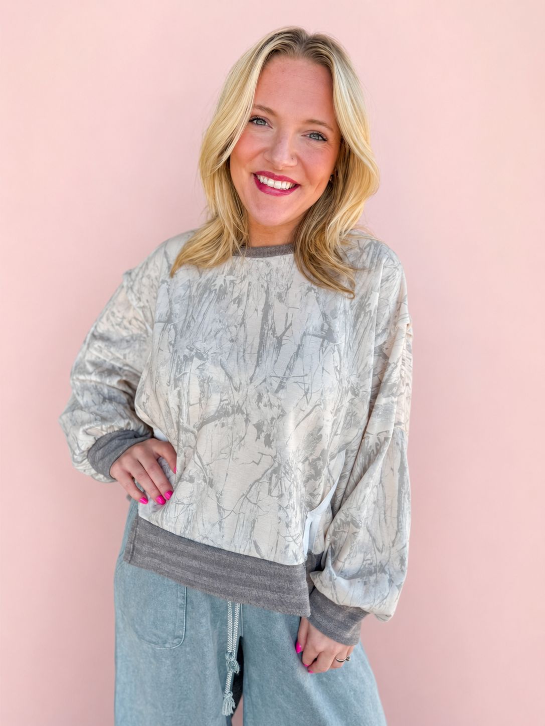 RD Raw Edge Snow Camo Top