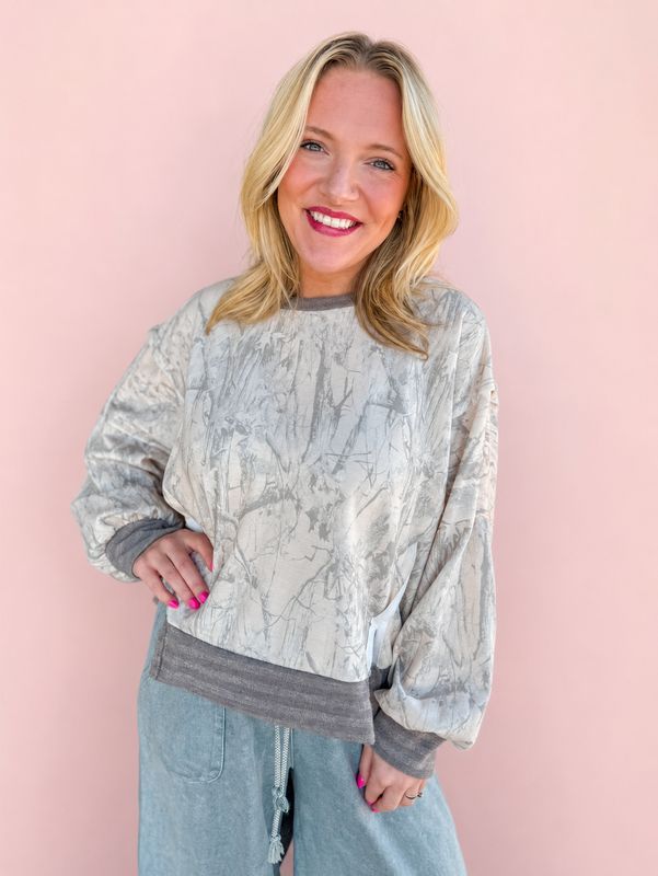 RD Raw Edge Snow Camo Top