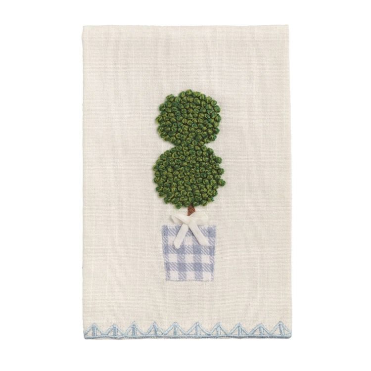 Topiary Embroidered Towel