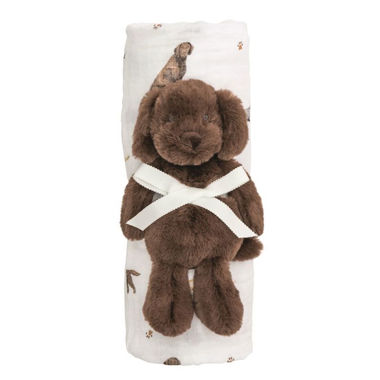 Lab Swaddle &amp; Rattle Set