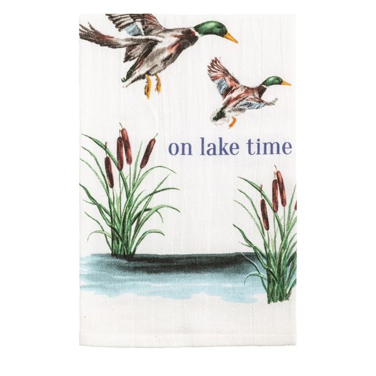 On Lake Time Retreat Printed Towel