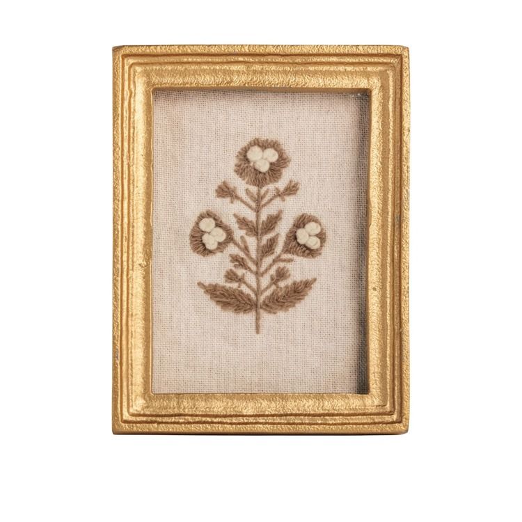 Rectangle Framed Block Print Flower