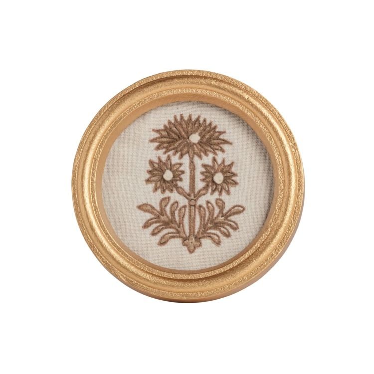 Circle Framed Block Print Flower