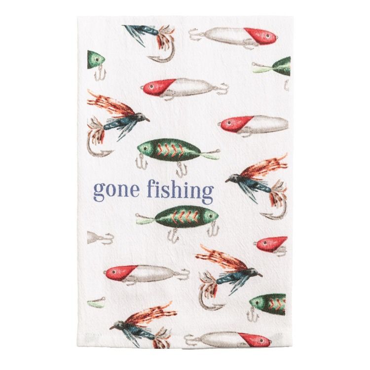 Gone Fishing Retreat Printed Towel