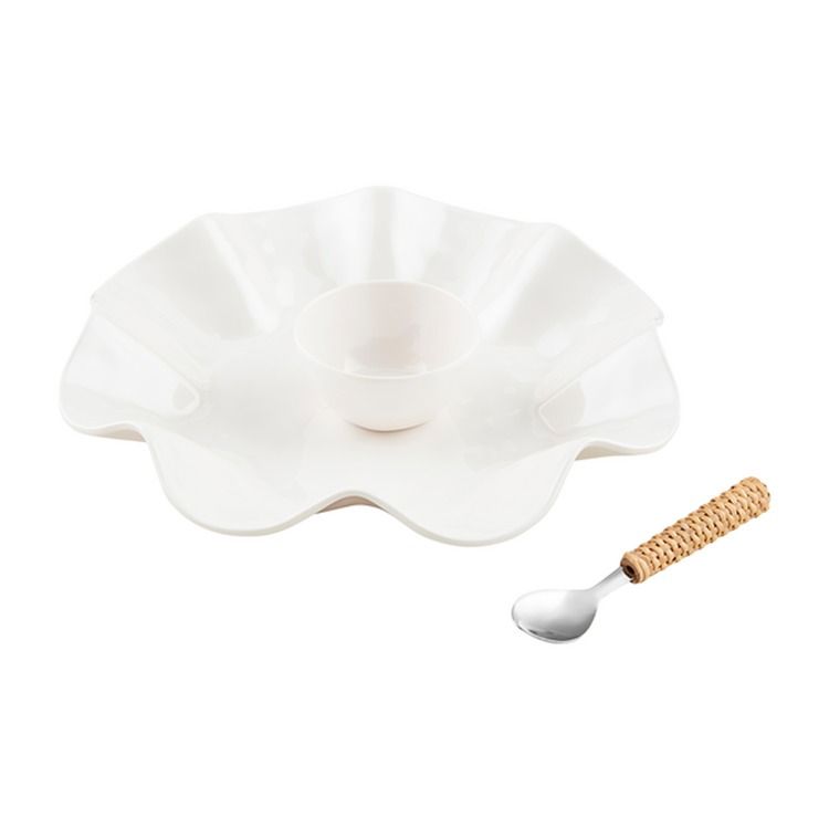 Ruffle Melamine Chip &amp; Dip Set