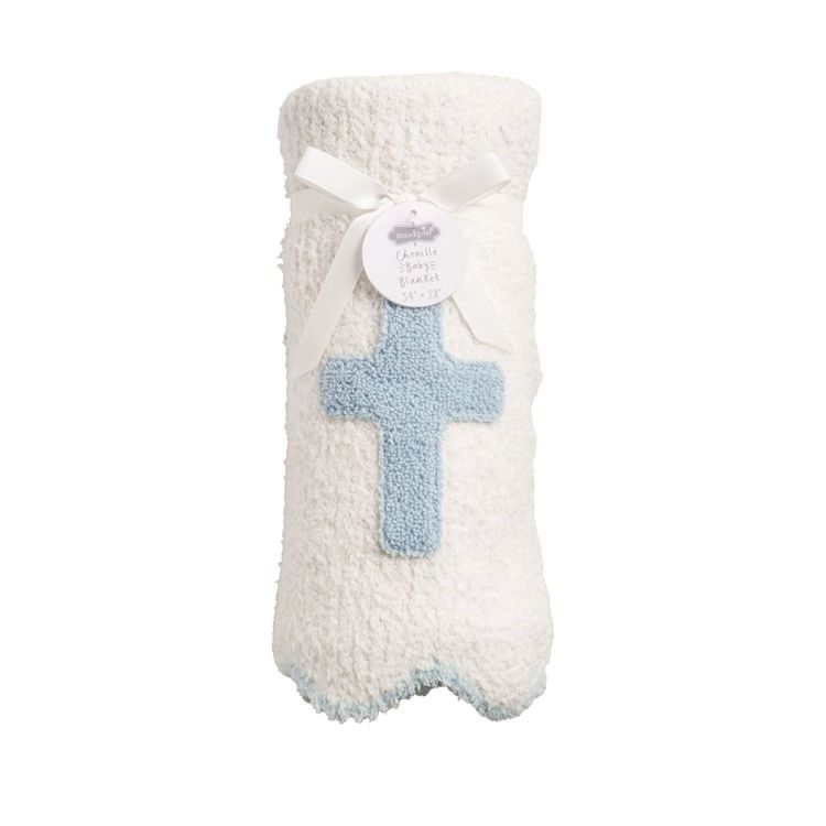 Blue Cross Chenille Blanket