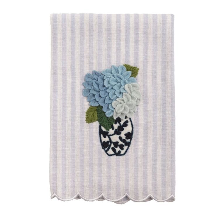 Hydrangea Topiary Embroidered Towels