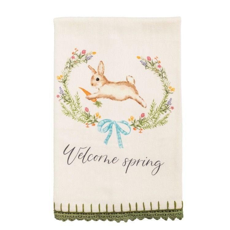 Welcome Spring Trim Towels