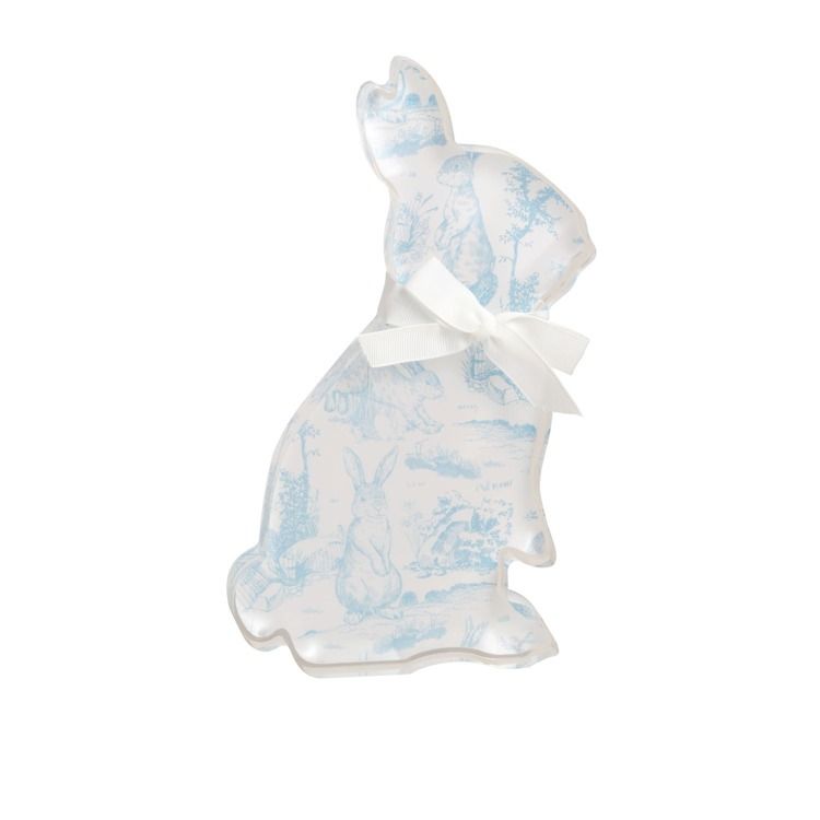 Sitting Up Toile Acrylic Bunny Sitter