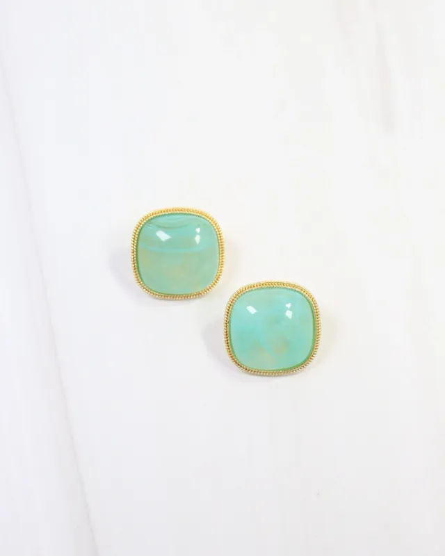 Marnie Gold Lined Mint Earring