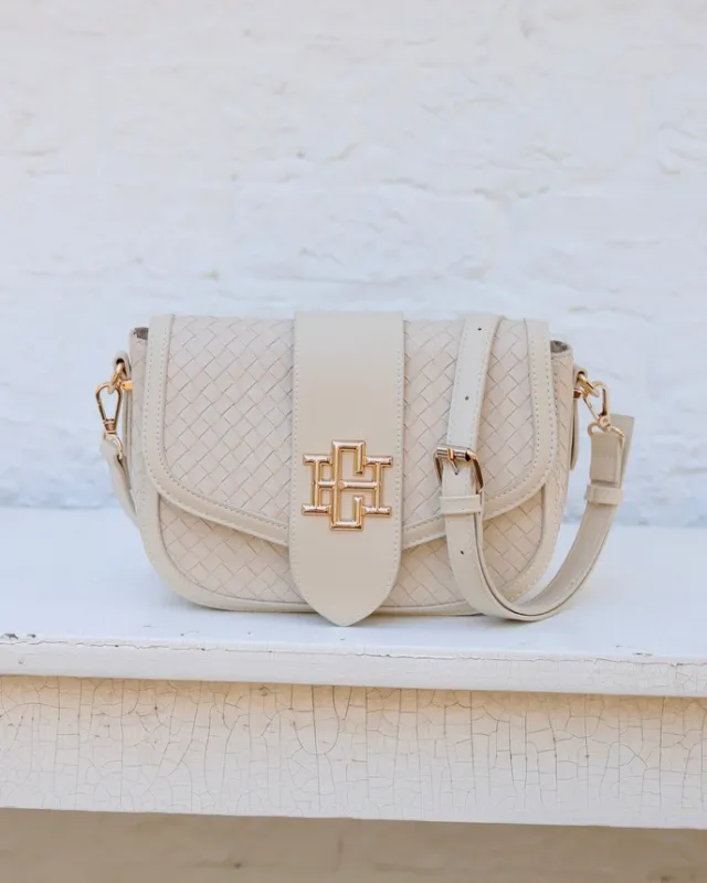 Griffin Crossbody Bag-Woven Almond